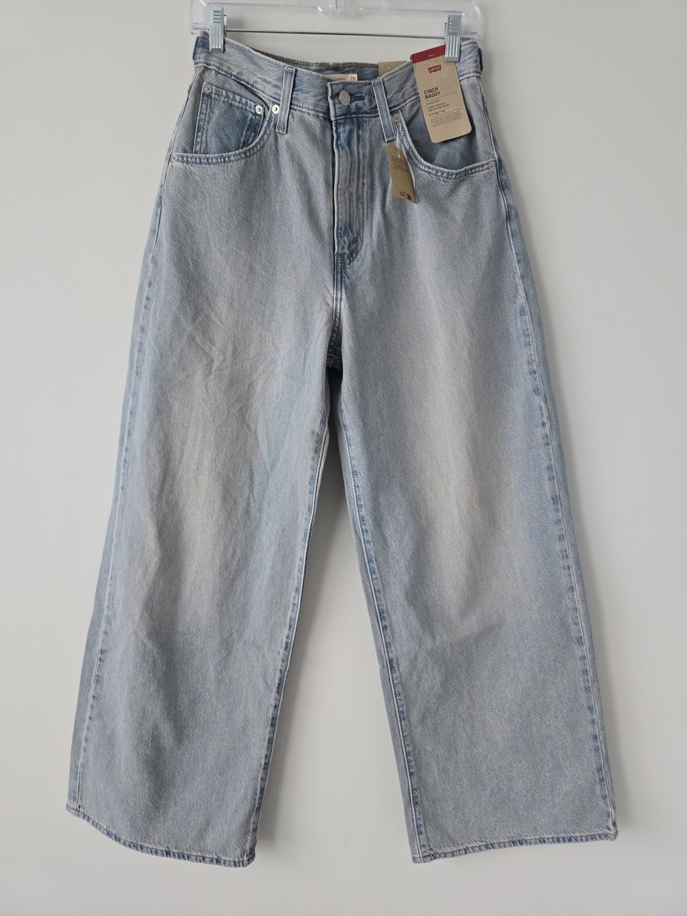 Levi's Cinch Baggy Straigh Leg Jeans 28 Derty Light Wash NWT